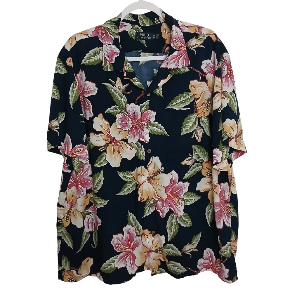 Polo Ralph Lauren Men's XXL Tropical‎ Floral Hawaiian Button Down Shirt